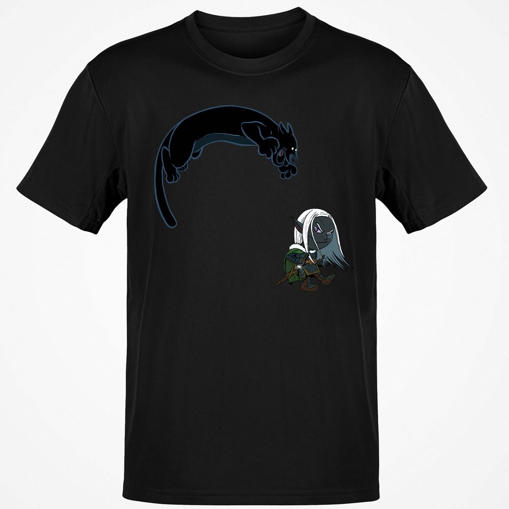 Drizzt And Guenhwyvar Classic Unisex T-Shirt - Black - 12