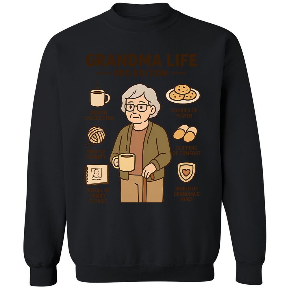 Grandma Life RPG Edition Classic Unisex Sweatshirt - Black - 12