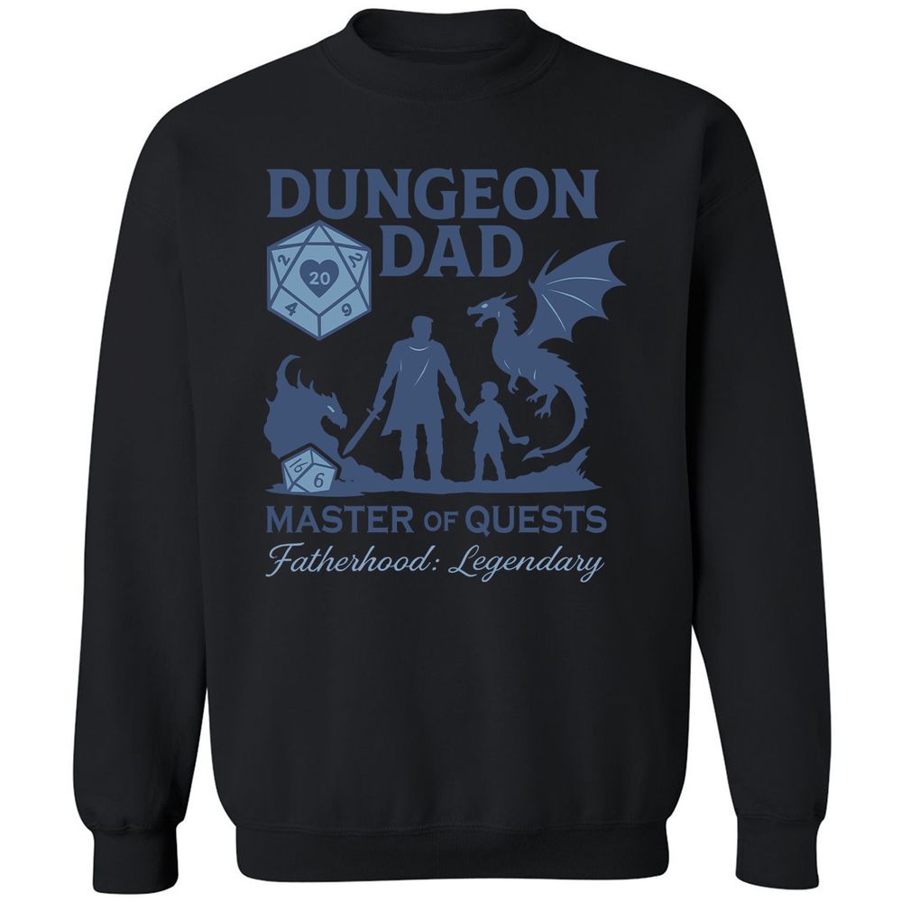 Dungeon Dad Master Of Quests Classic Unisex Sweatshirt - Black - 12