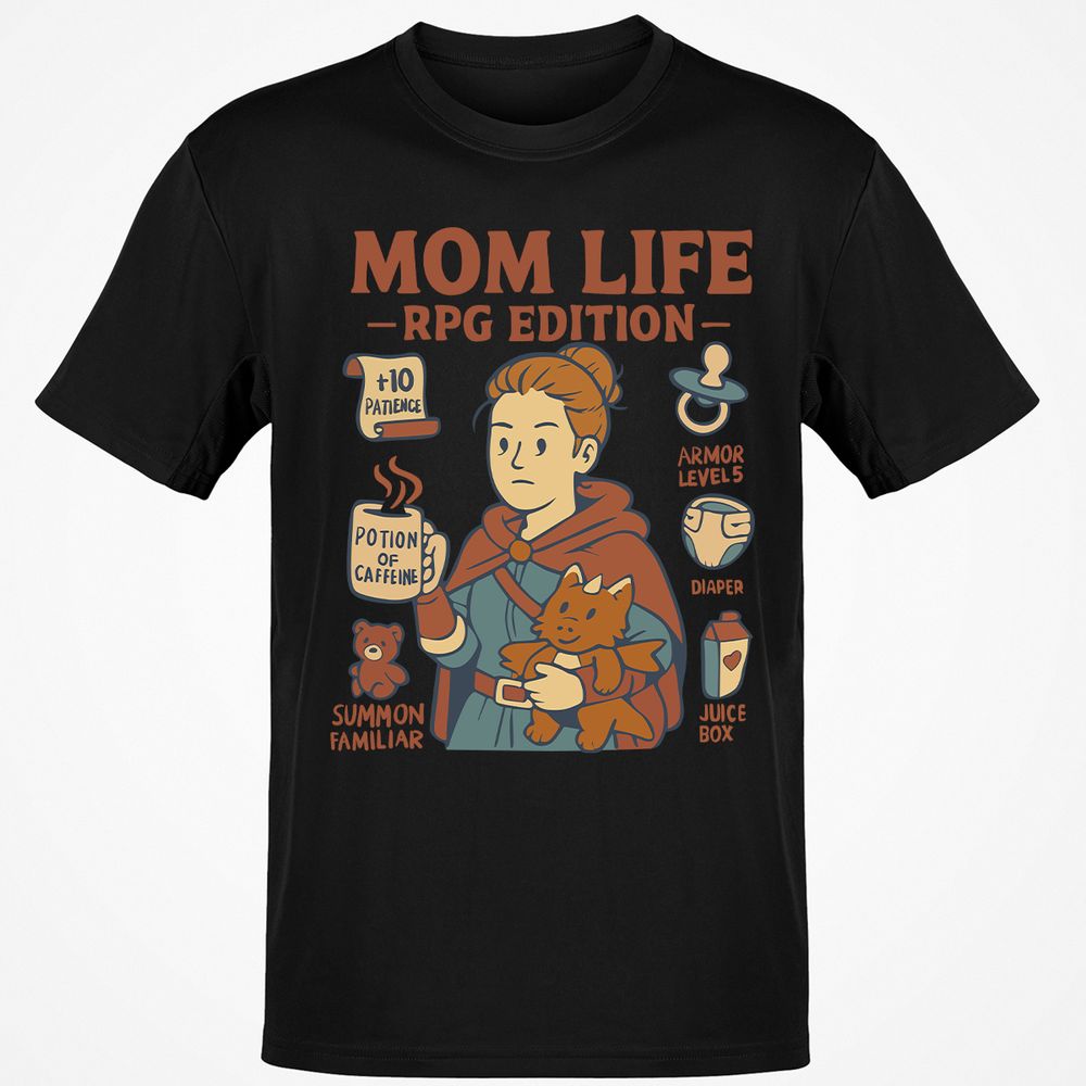 Mom Life RPG Edition Classic Unisex T-Shirt - Black - 12