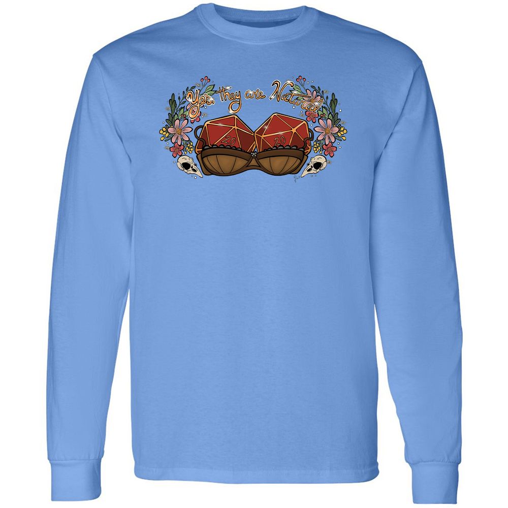 Yes They're Natural Long Sleeve T-Shirt - Carolina Blue - 12
