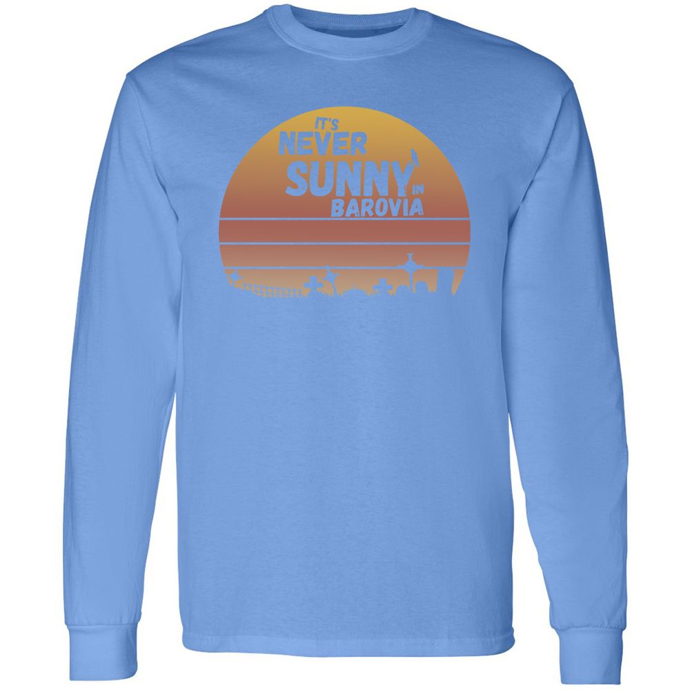 Vintage It's Never Sunny In Barovia Long Sleeve T-Shirt - Carolina Blue - 12
