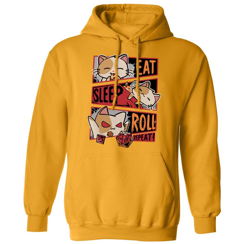 Eat Sleep Roll Repeat Classic Unisex Hoodie - Gold - 12