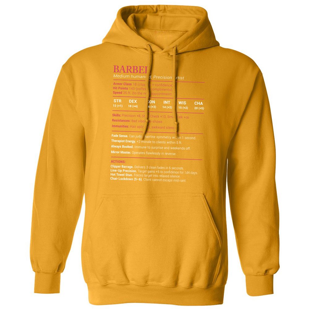 Barber Stats Classic Unisex Hoodie - Gold - 12