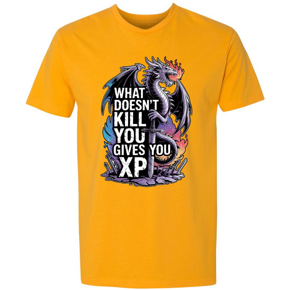 What Doesn't Kill You Dragon Premium Unisex T-Shirt - Gold - 12