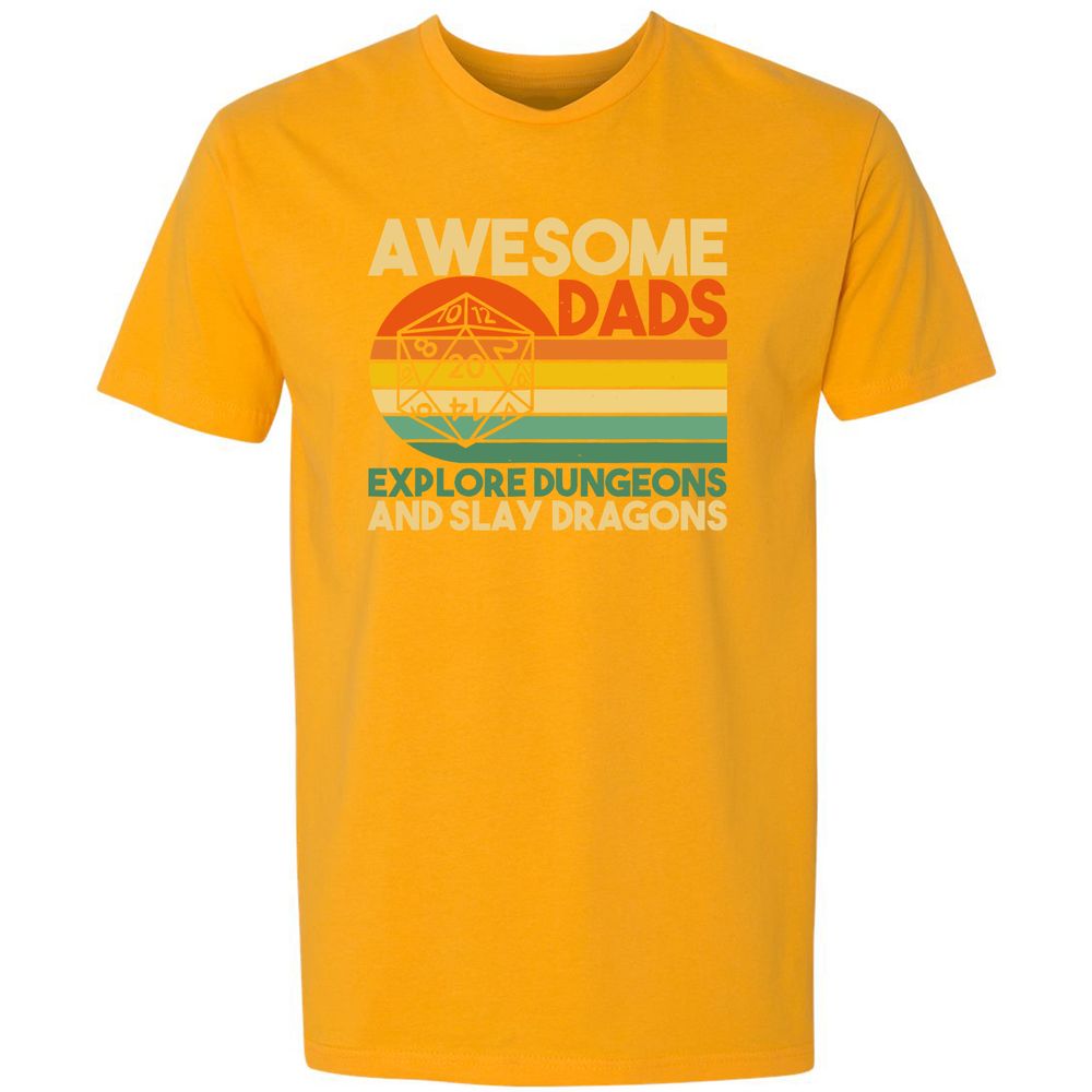 Awesome Dads Explore Dungeons Premium Unisex T-Shirt - Gold - 12