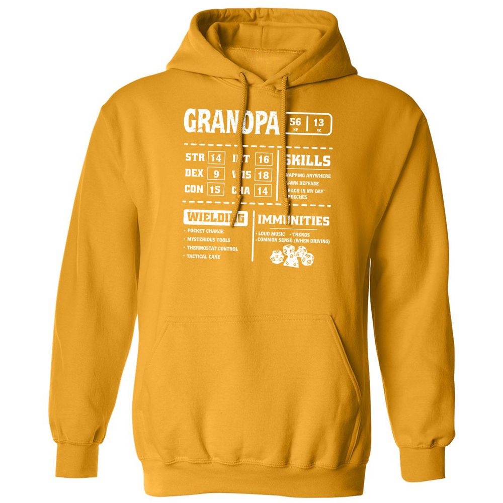 Grandpa Stats 2 Classic Unisex Hoodie - Gold - 12