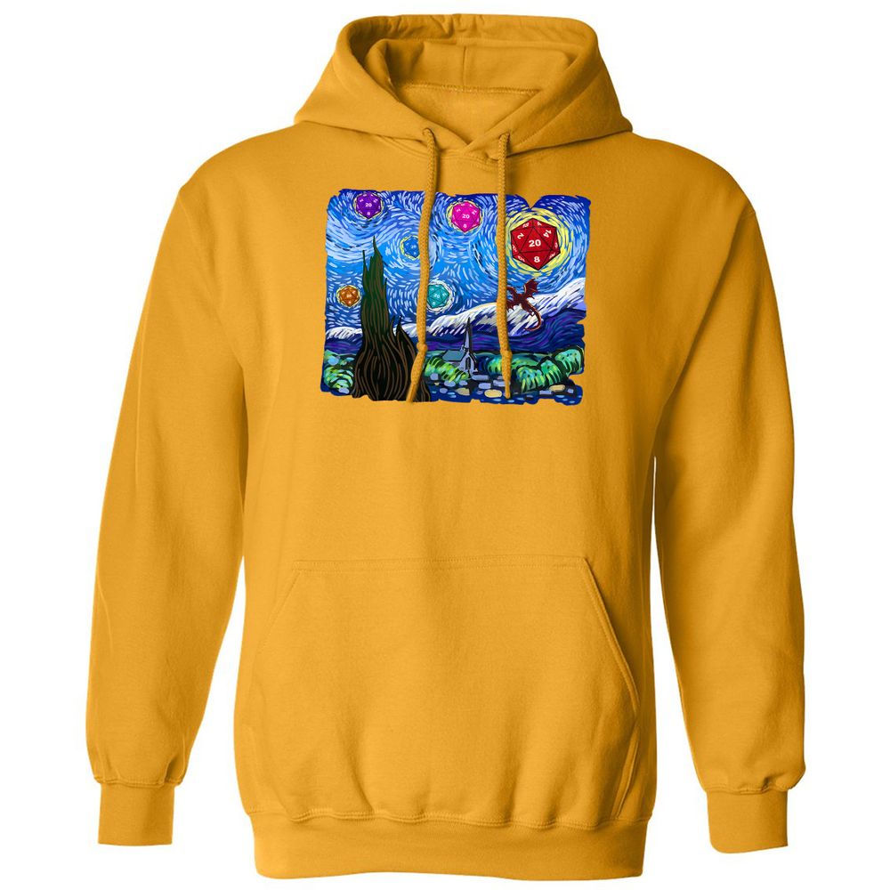 Dragon Starry Night Classic Unisex Hoodie - Gold - 12
