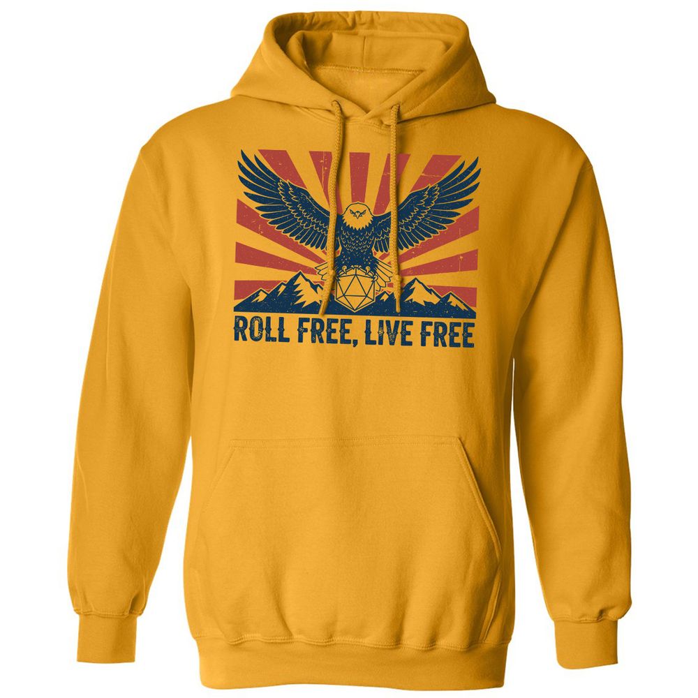 Roll Free, Live Free Classic Unisex Hoodie - Gold - 12