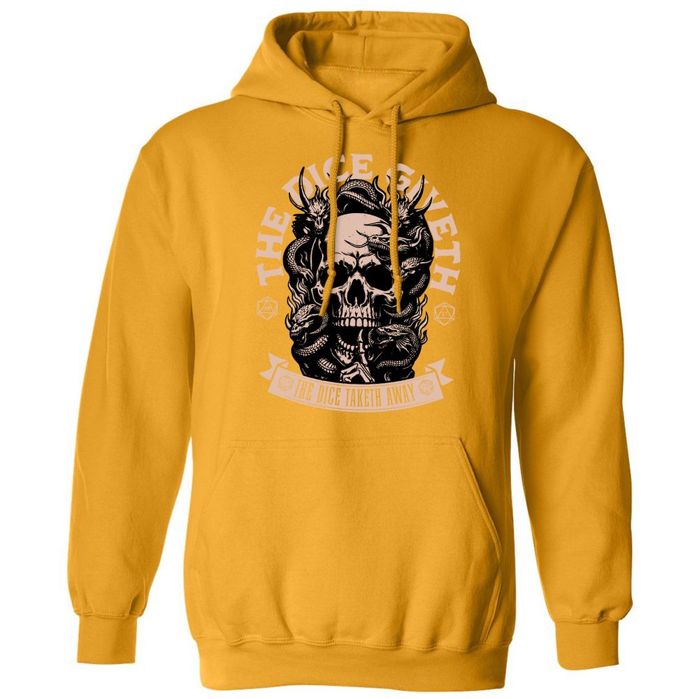 The Dice Giveth The Dice Taketh Away Classic Unisex Hoodie - Gold - 12