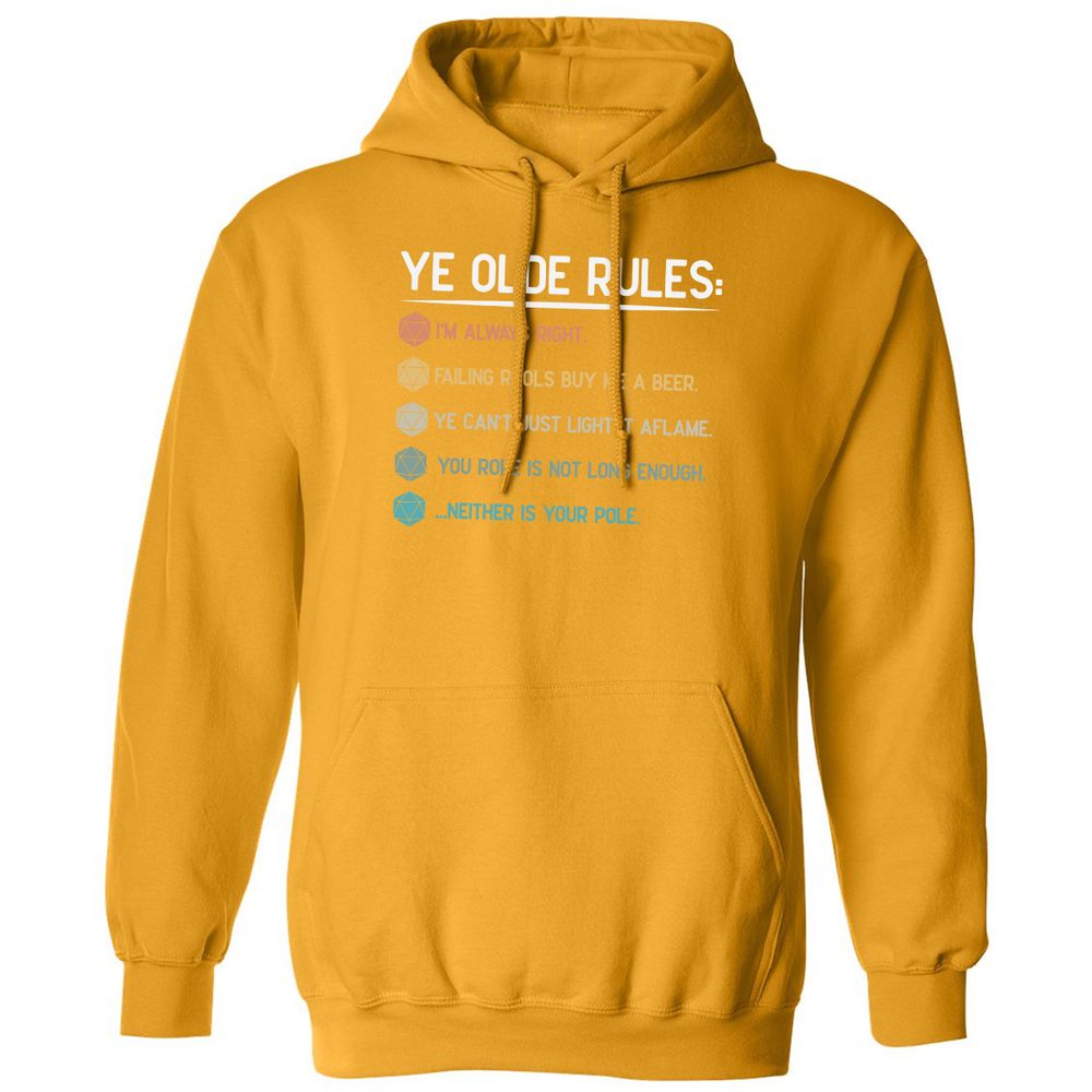 Dungeon Master Rules – Ye Olde RPG Classic Unisex Hoodie - Gold - 12