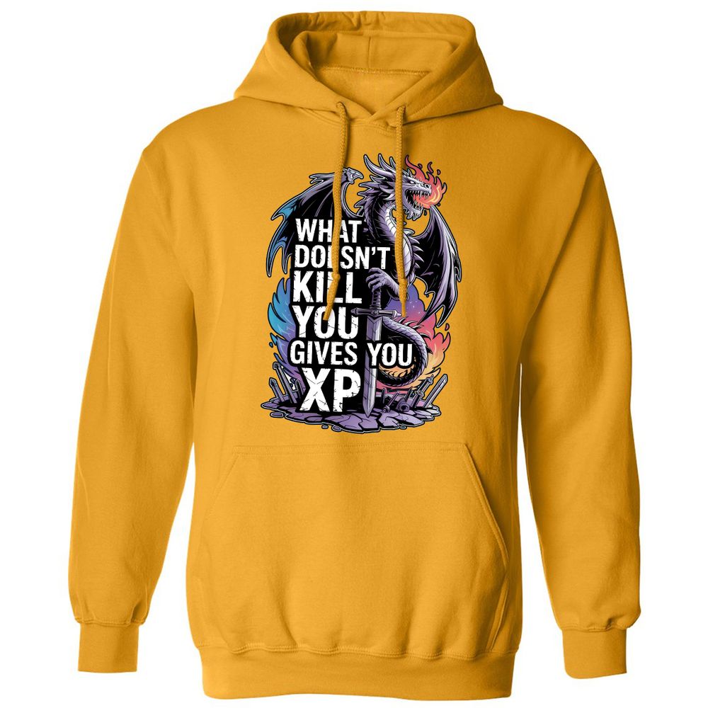 What Doesn't Kill You Dragon Classic Unisex Hoodie - Gold - 12