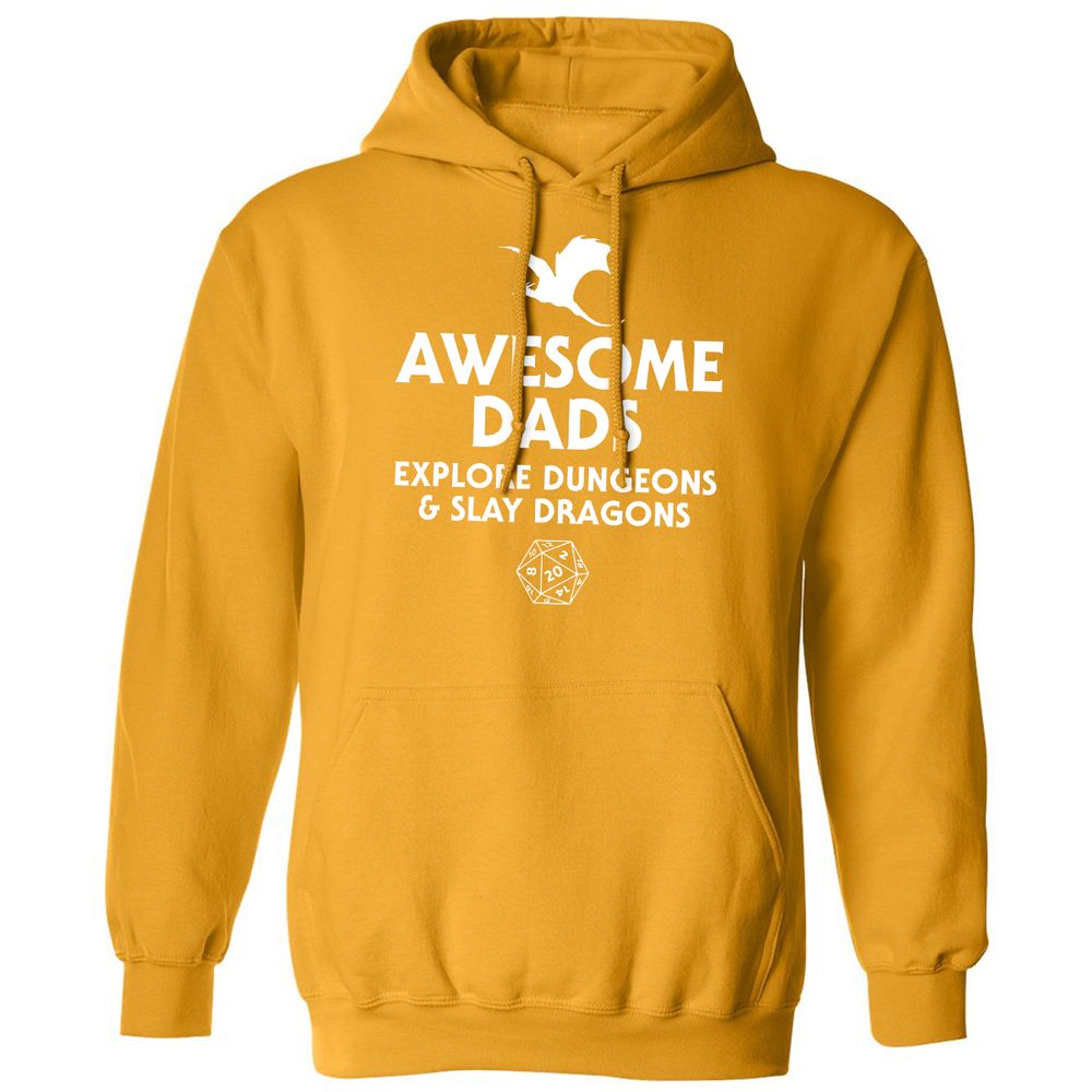 Awesome Dads Slay Dragons Classic Unisex Hoodie - Gold - 12