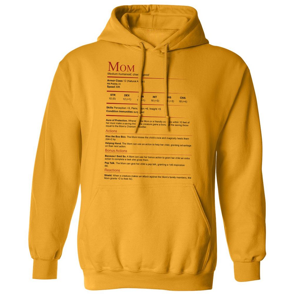 Mom Stats Classic Unisex Hoodie - Gold - 12