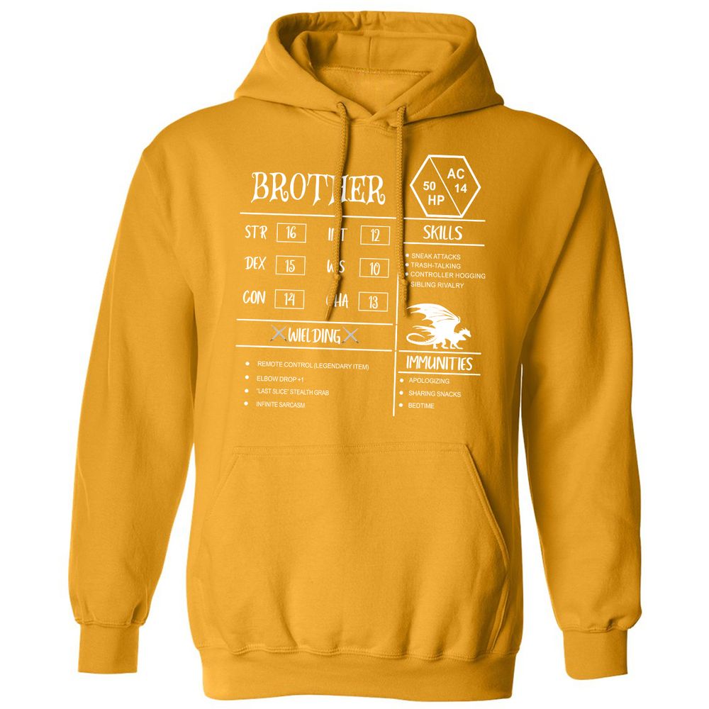 Brother Stats Classic Unisex Hoodie - Gold - 12