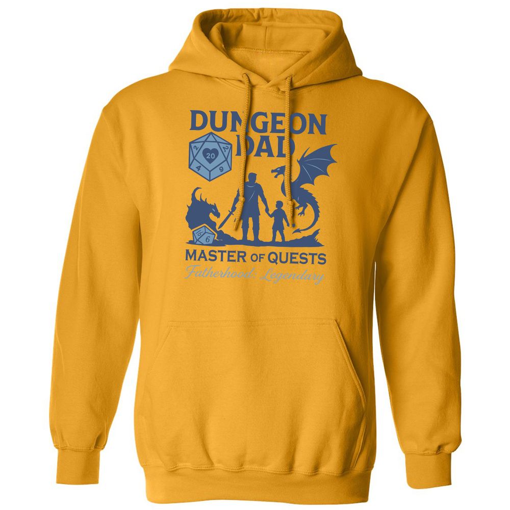 Dungeon Dad Master Of Quests Classic Unisex Hoodie - Gold - 12