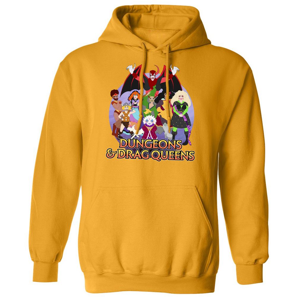 Dungeons n Drag Queens Cartoon Classic Unisex Hoodie - Gold - 12