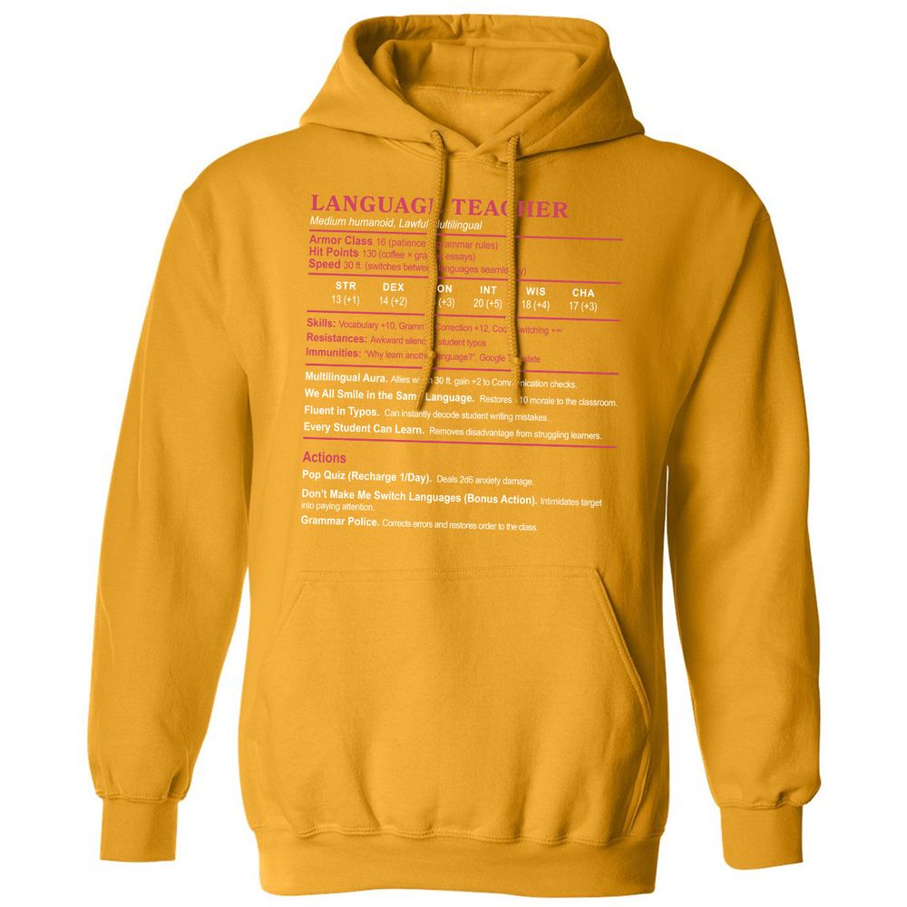 Language Teacher Classic Unisex Hoodie - Gold - 12