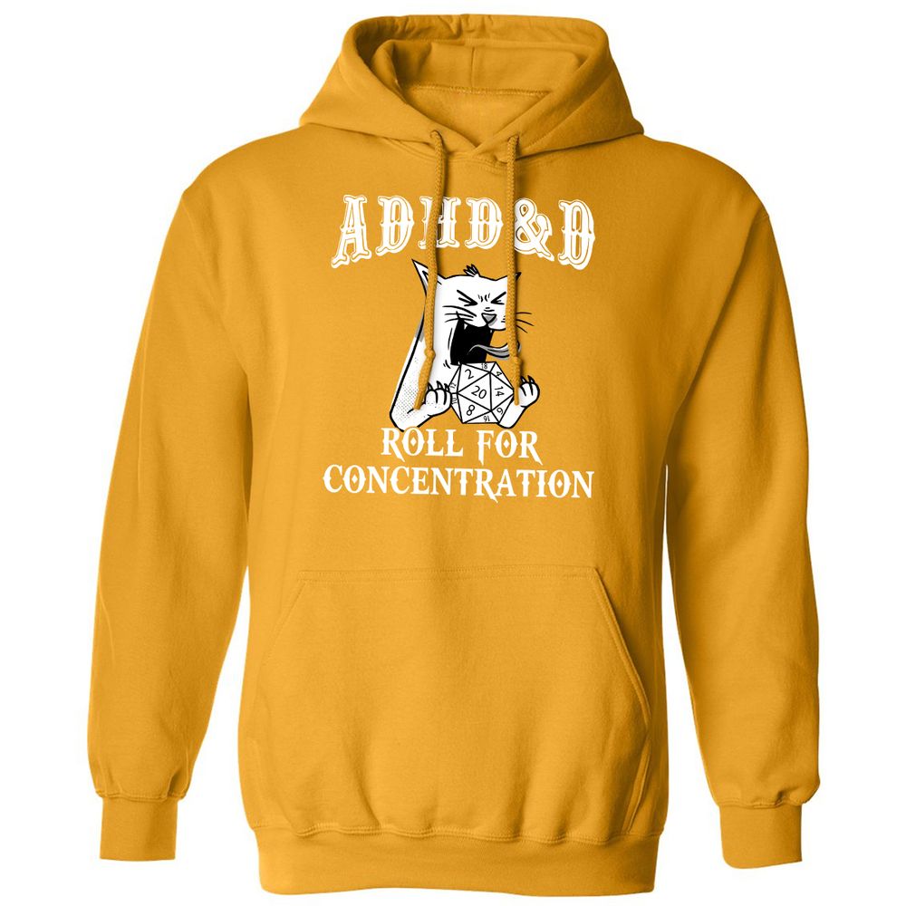 Cat ADHD&D Roll For Concentration Classic Unisex Hoodie - Gold - 12