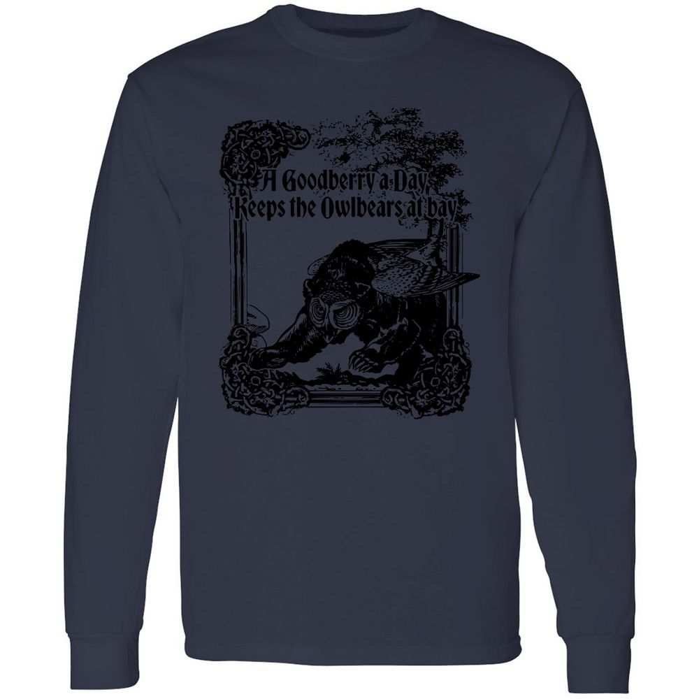 A Goodberry A Day Keeps The Owlbears At Bay Long Sleeve T-Shirt - Navy - 12