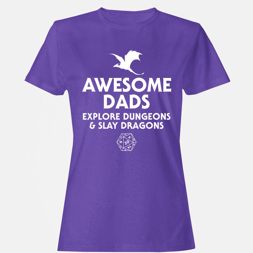 Awesome Dads Slay Dragons Women's T-Shirt - Purple - 12