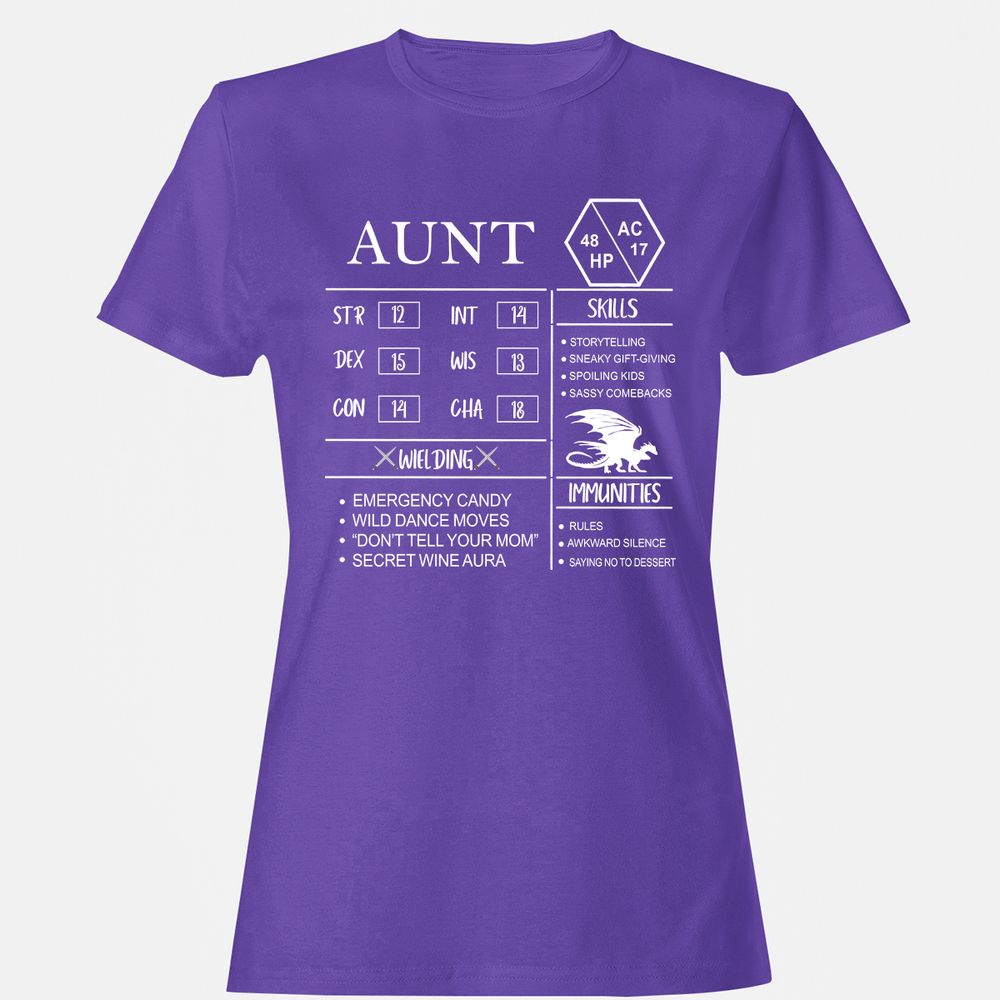 Aunt Stats Women's T-Shirt - Purple - 12