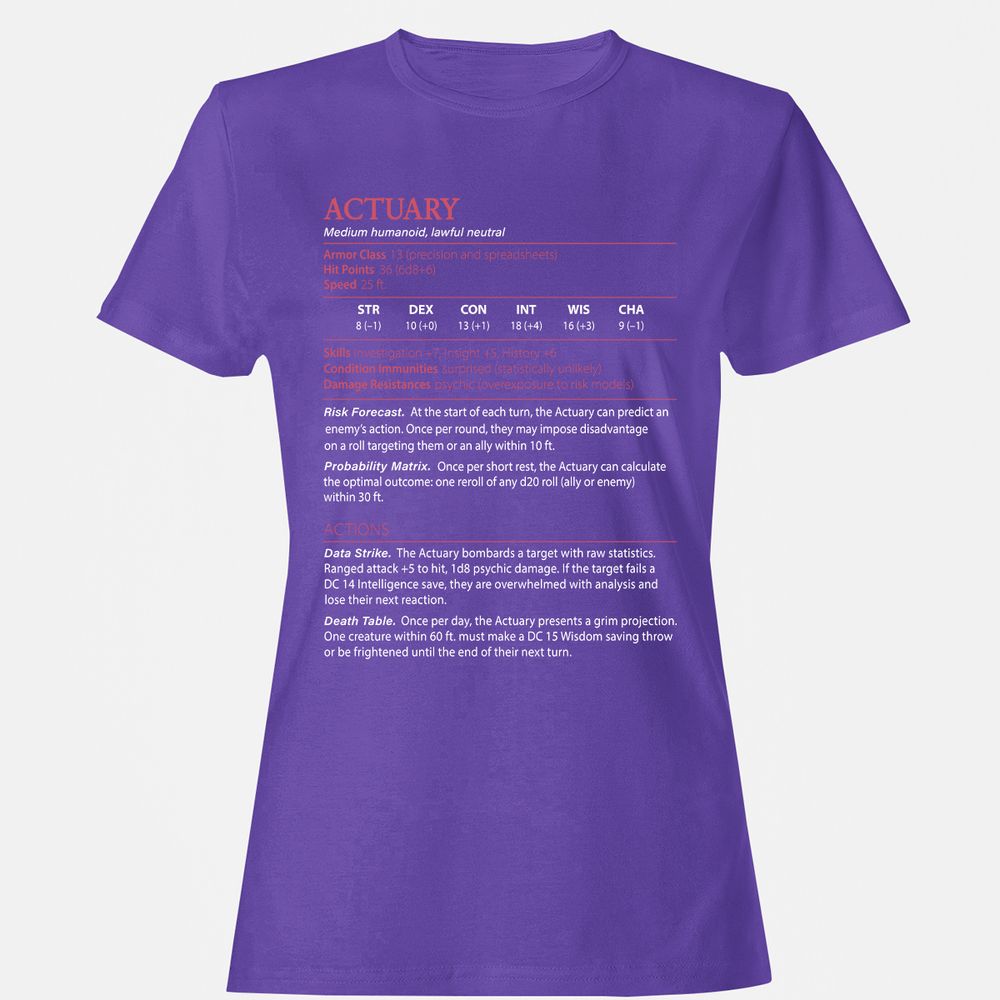 Actuary Stats - Purple - 12