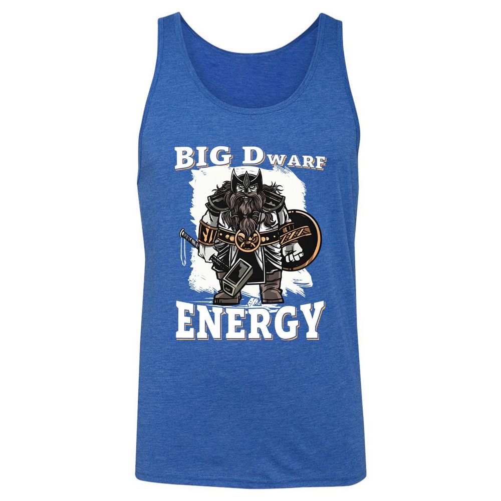 Big Dwarf Energy Unisex Jersey Tank - True Royal Triblend - 12