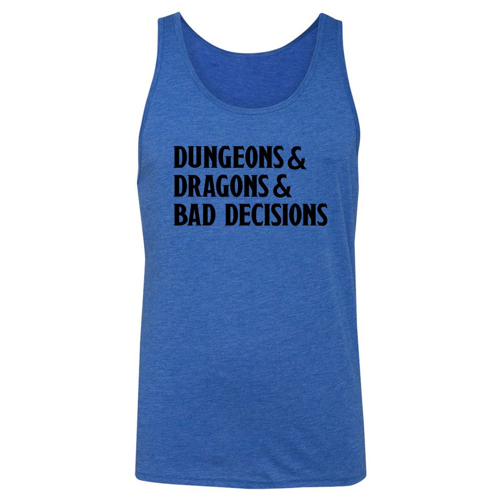 Bad Decisions Unisex Jersey Tank - True Royal Triblend - 12