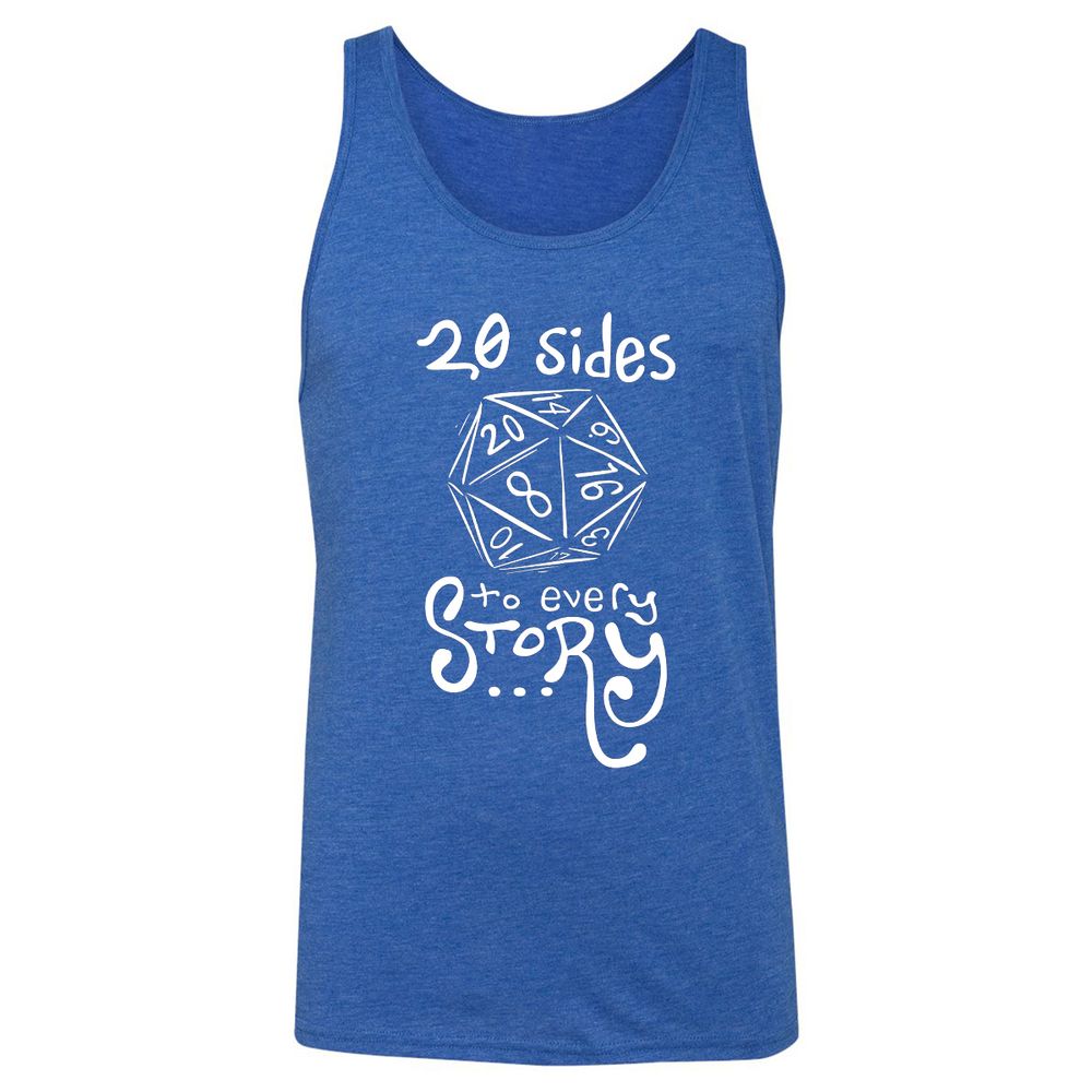 20 Sides to Every Story Unisex Jersey Tank - True Royal Triblend - 12