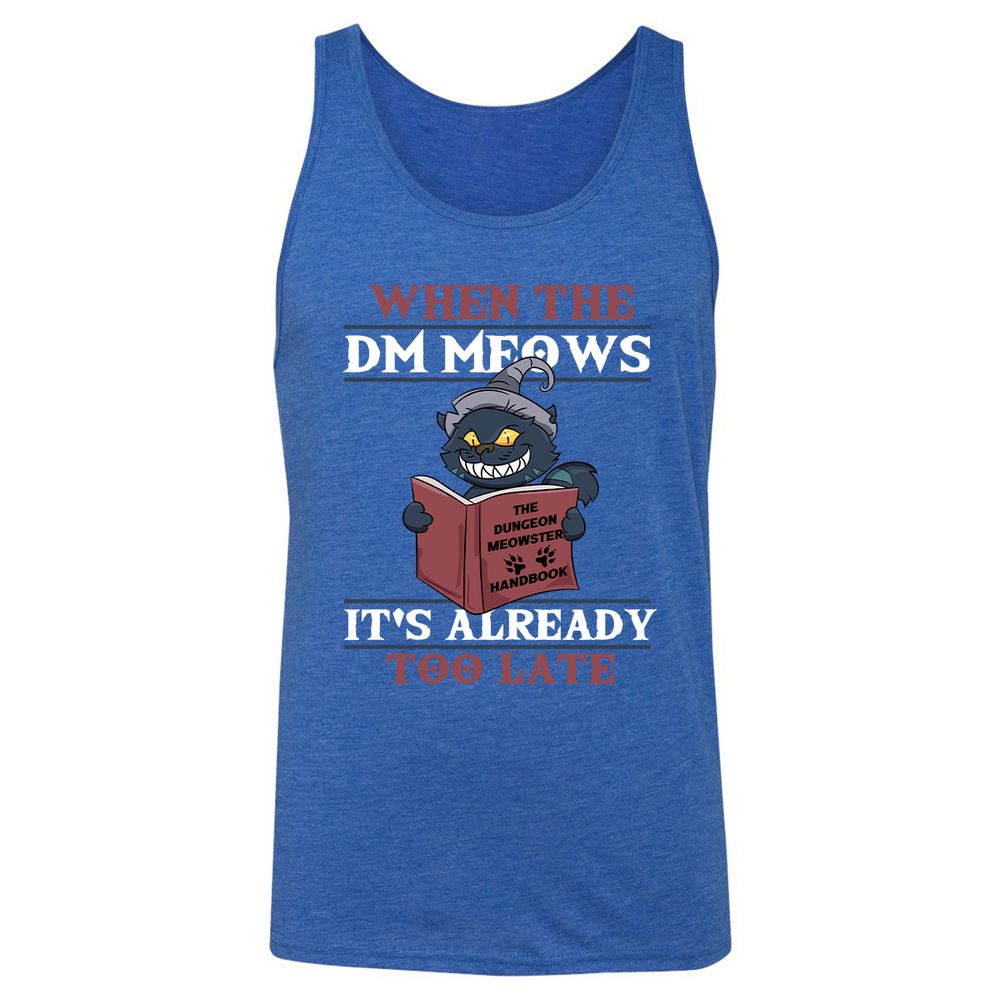 When The DM Meow Unisex Jersey Tank - True Royal Triblend - 12
