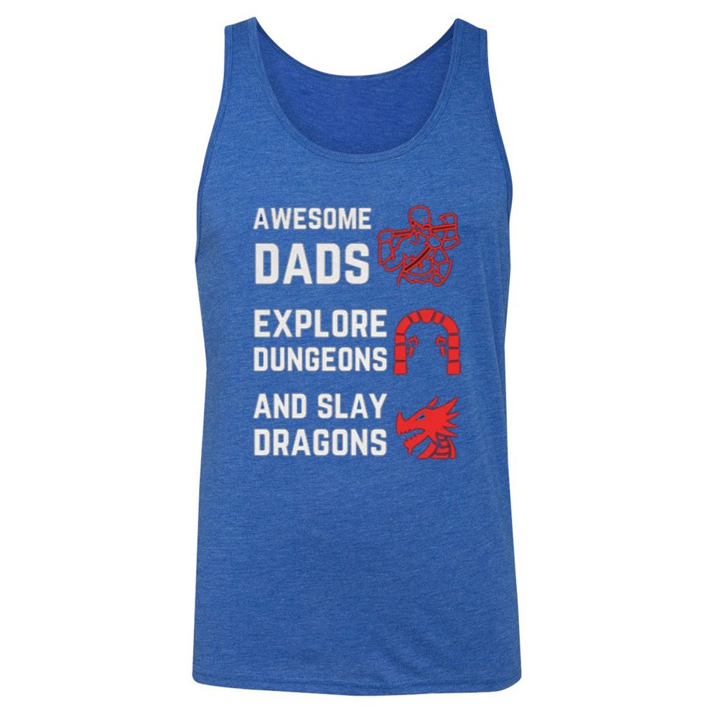 Awesome Dad Fathers Day Unisex Jersey Tank - True Royal Triblend - 12