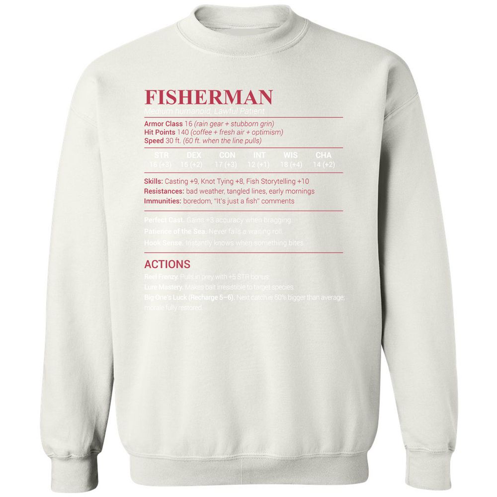 Fisherman Stats Classic Unisex Sweatshirt - White - 12