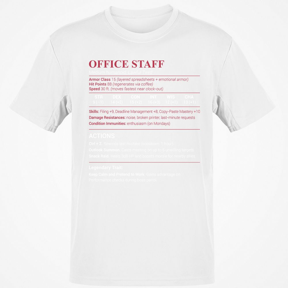 Office Staff Classic Unisex T-Shirt - White - 12