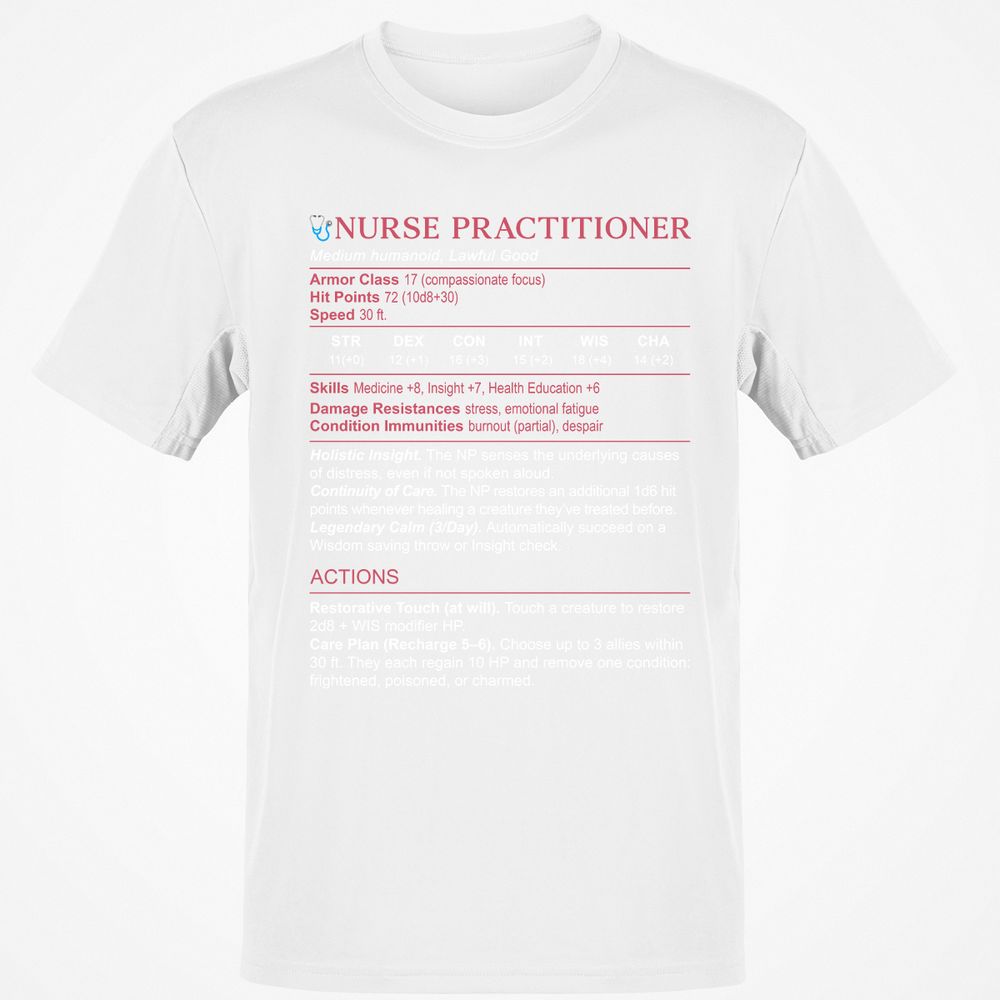 Nurse Practitioner Stats Classic Unisex T-Shirt - White - 12