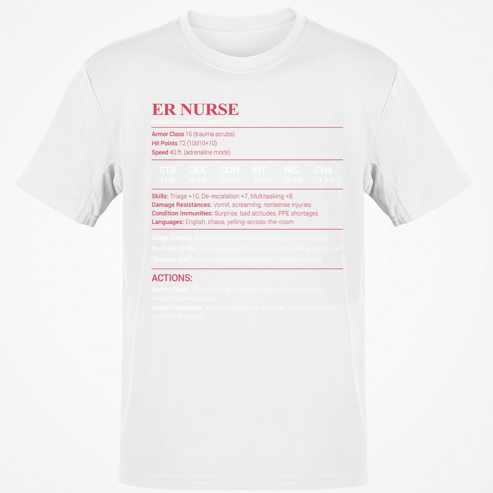 ER Nurse Classic Unisex T-Shirt - White - 12