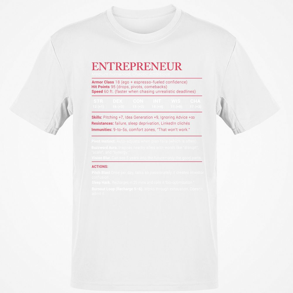 Entrepreneur Stats Classic Unisex T-Shirt - White - 12