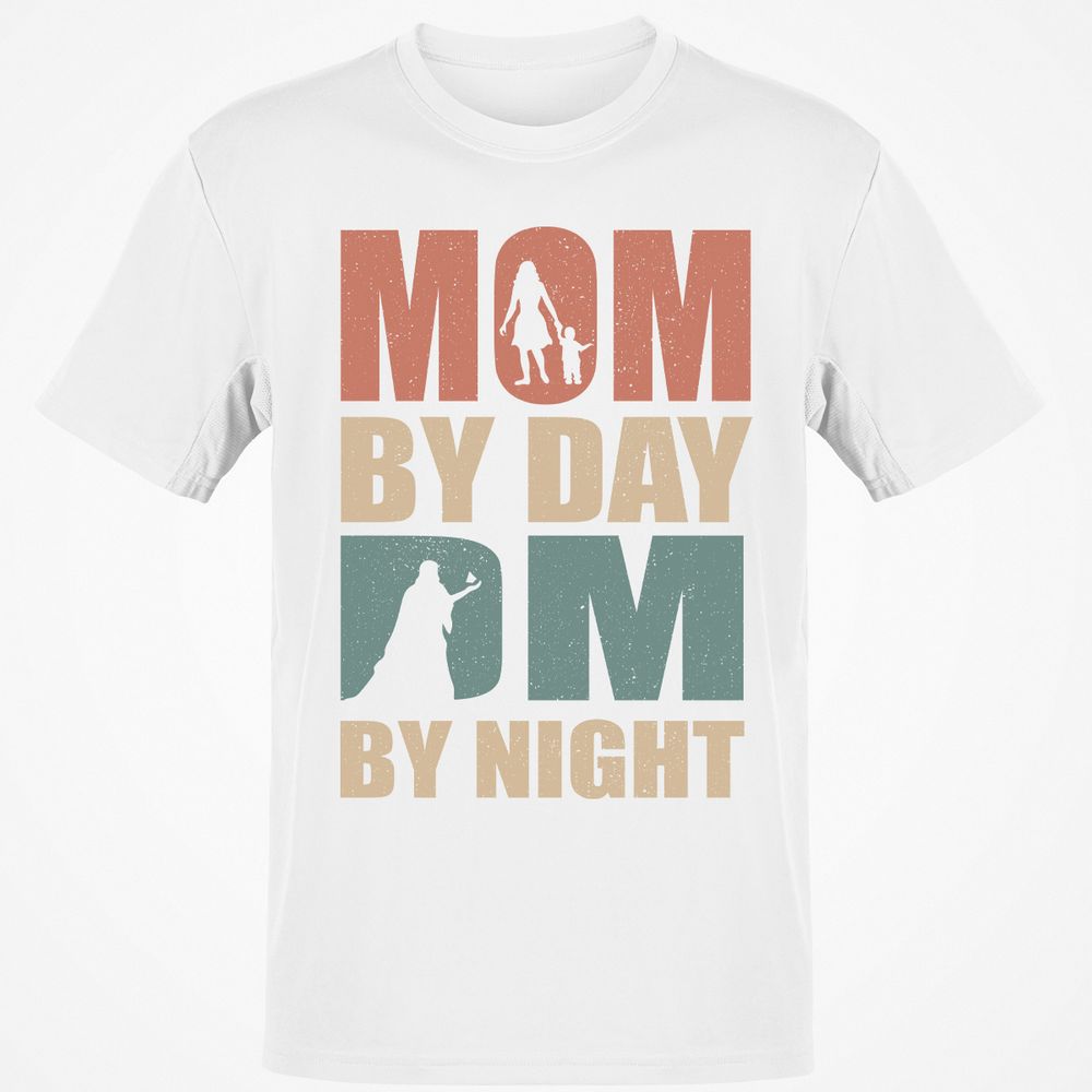 Mom By Day DM By Night Classic Unisex T-Shirt - White - 12