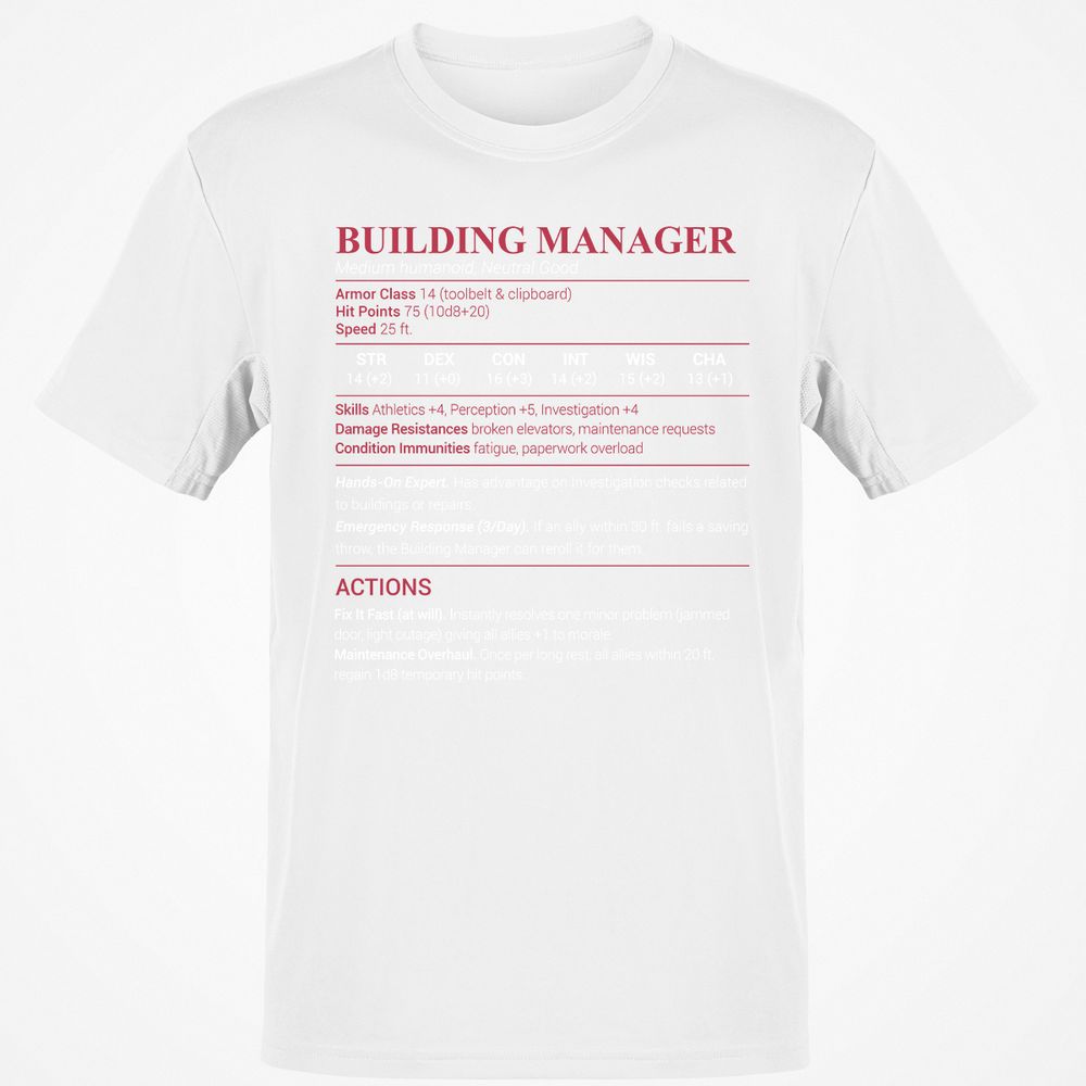 Building Manager Classic Unisex T-Shirt - White - 12