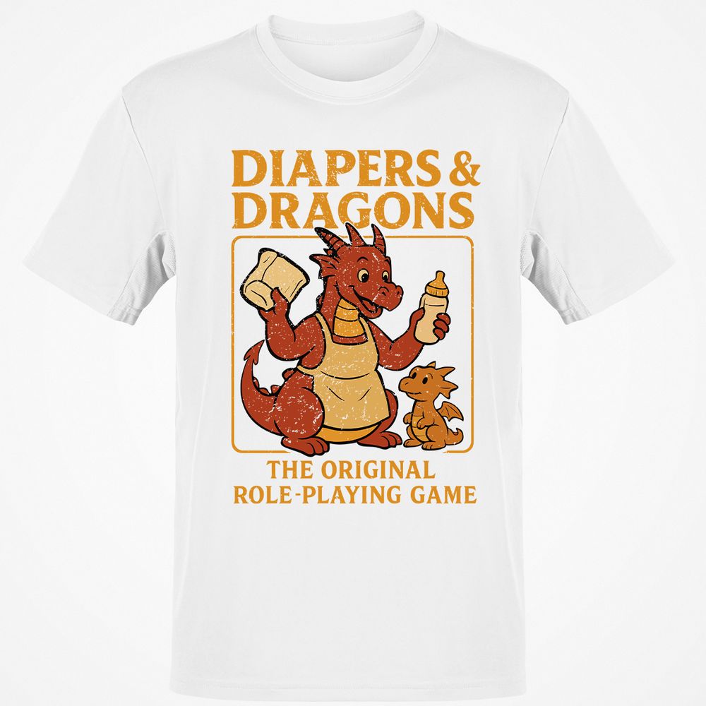 Diapers & Dragons Classic Unisex T-Shirt - White - 12