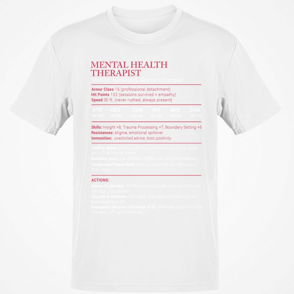 Mental Health Therapist Stats Classic Unisex T-Shirt - White - 12