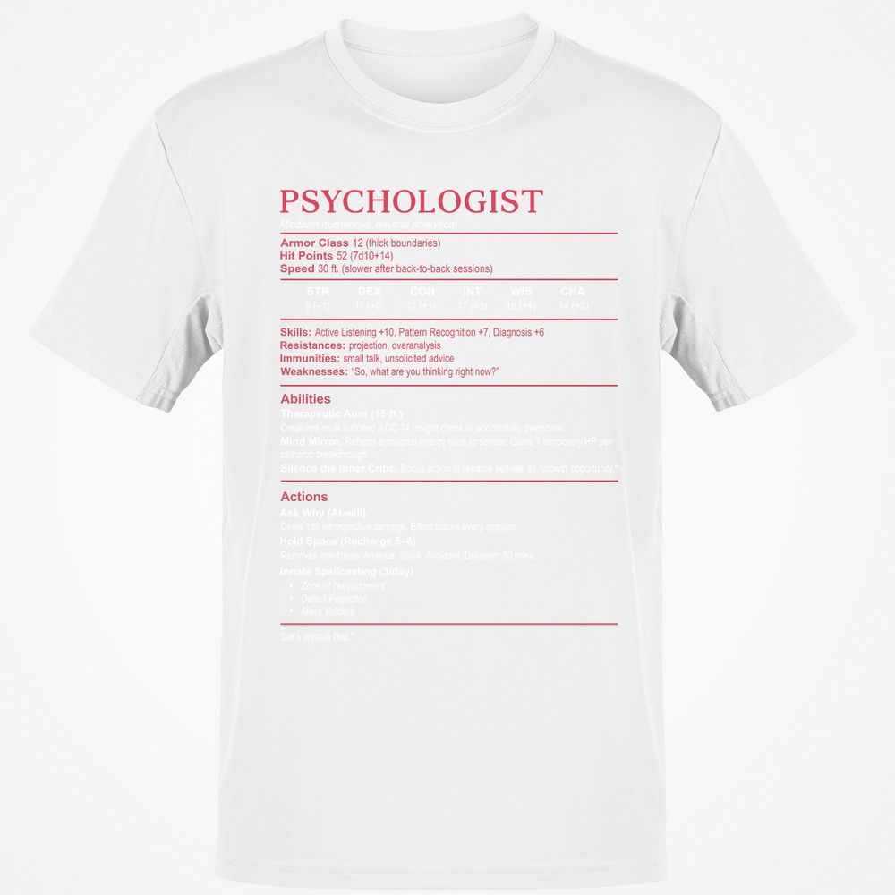 Psychologist Stats Classic Unisex T-Shirt - White - 12