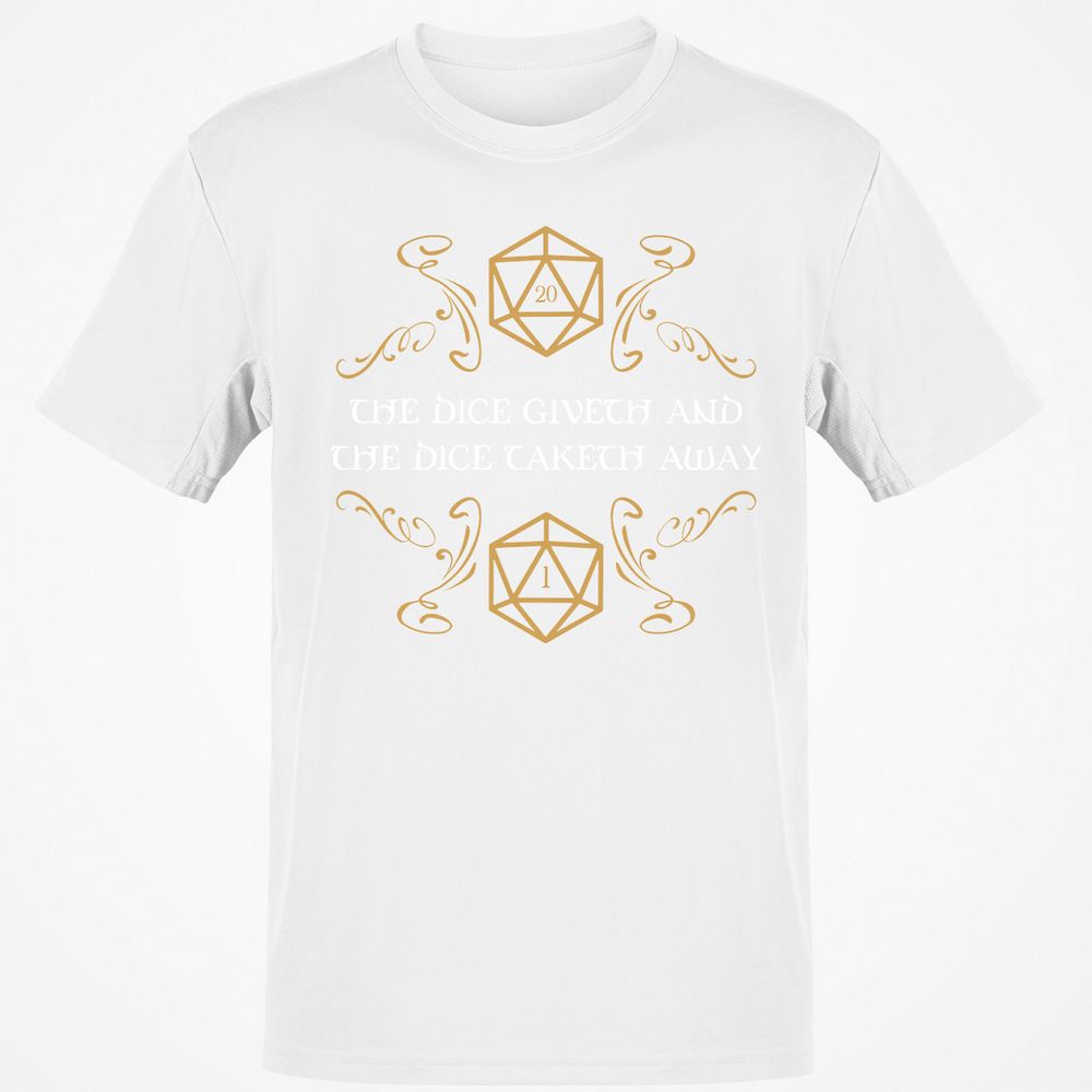 The Dice Giveth and Taketh Away Natural 20 and Critical Fail T-Shirt - White - 12