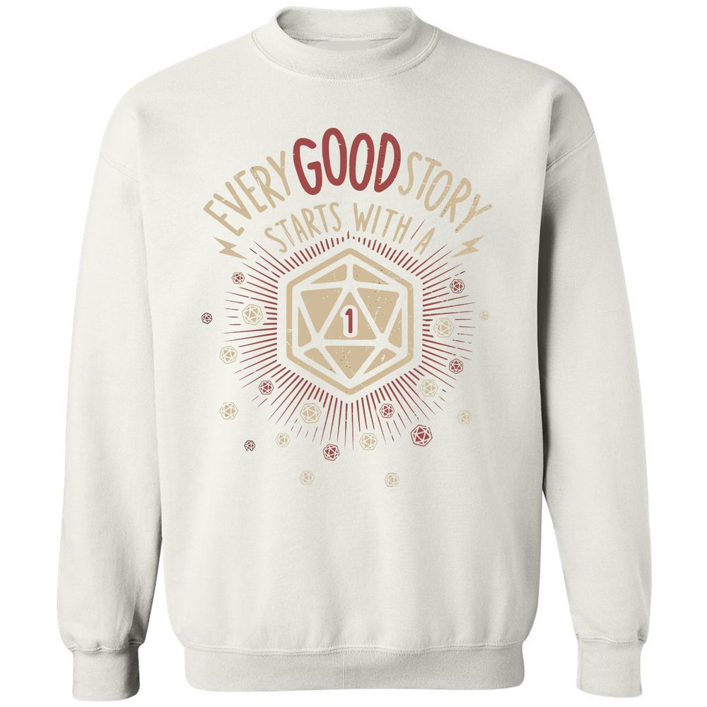 Good Story Starts With A 1 Classic Unisex Sweatshirt - White - 12