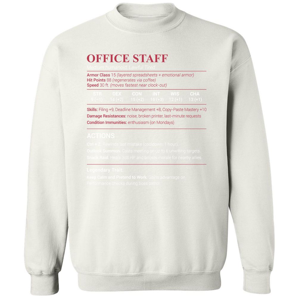 Office Staff Classic Unisex Sweatshirt - White - 12