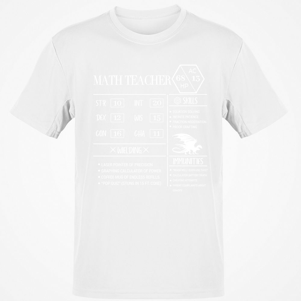 Math Teacher New Classic Unisex T-Shirt - White - 12