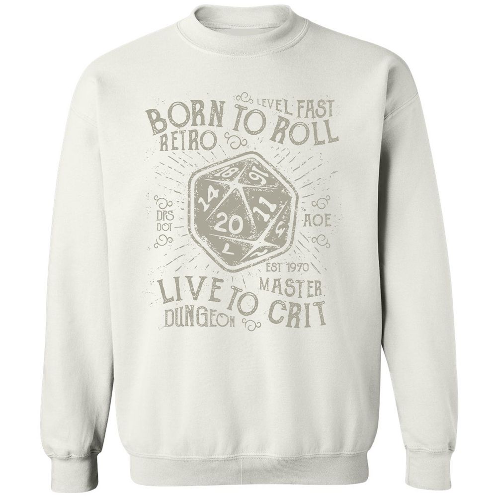 Born To Roll Live To Crit Classic Unisex Sweatshirt - White - 12