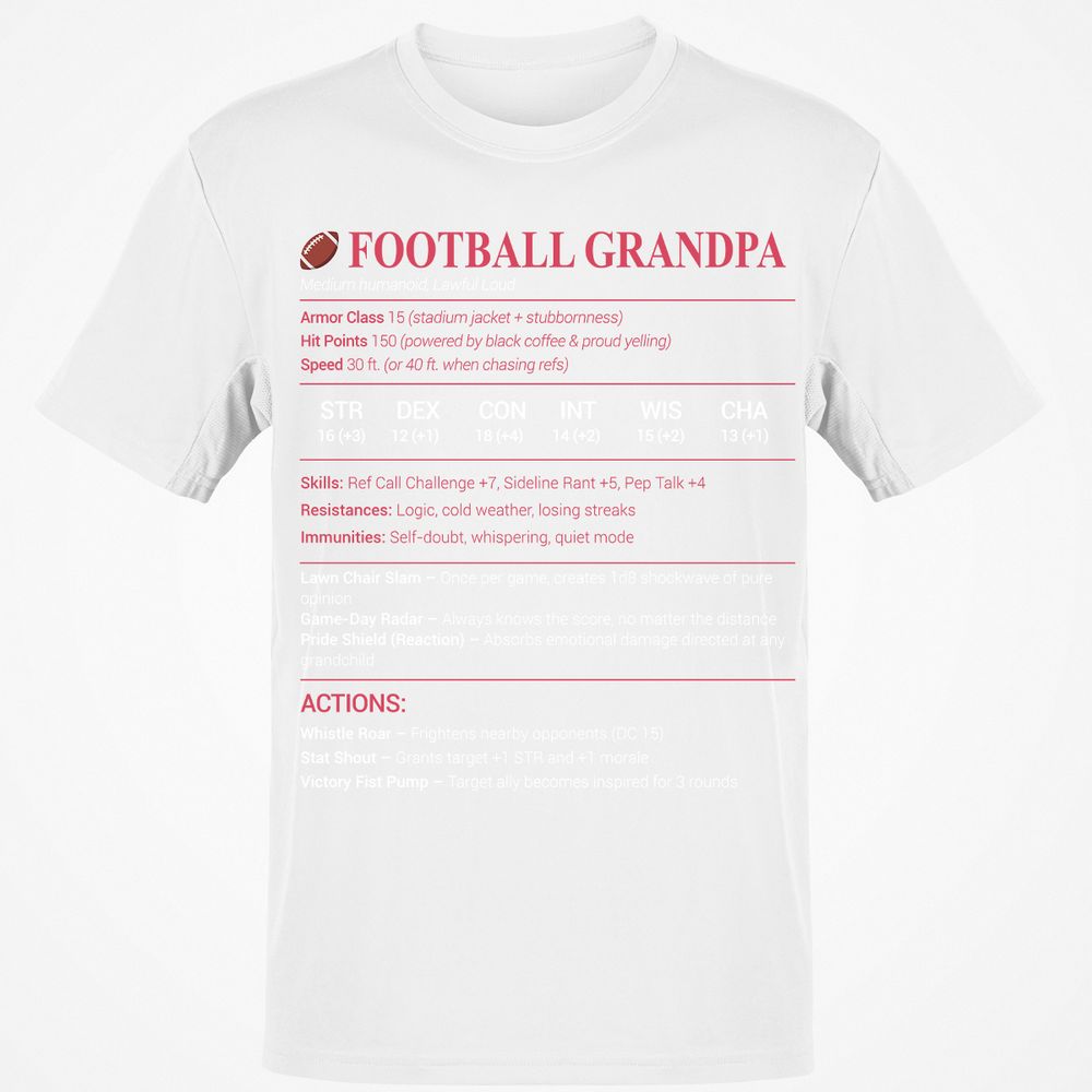 Football Grandpa Classic Unisex T-Shirt - White - 12