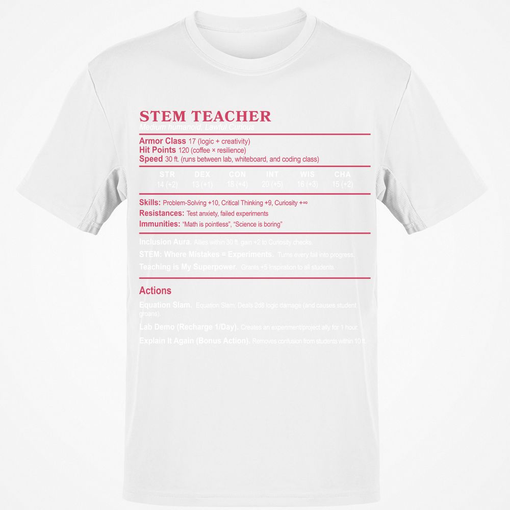 STEM TEACHER Classic Unisex T-Shirt - White - 12