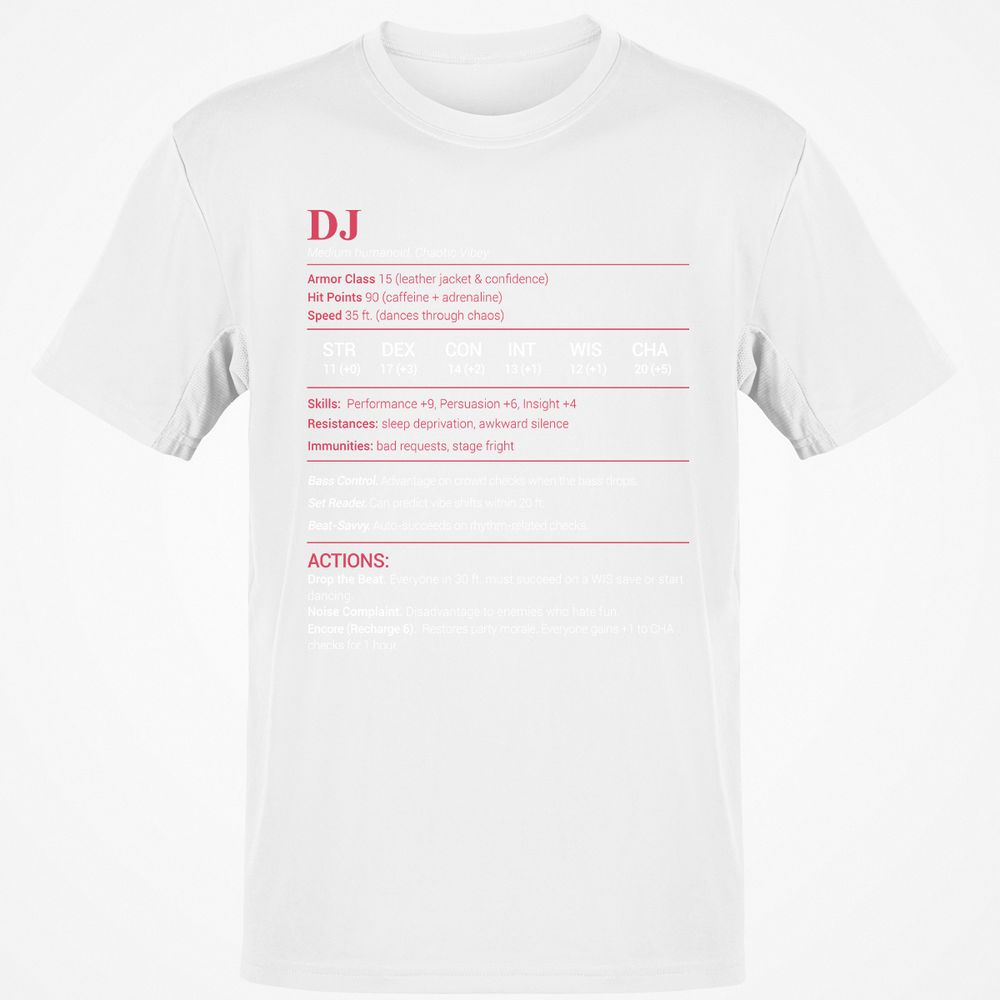 DJ Stats Classic Unisex T-Shirt - White - 12